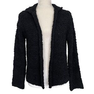 Eileen Fisher Open Front Black Cardigan Sweater Women’s Size S Open Knitted
